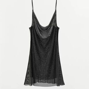 Zara Black Mini Dress with Silver Accents